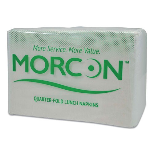 Morcon White 1-Ply Lunch Napkin, 11" x 13", 6000/Carton