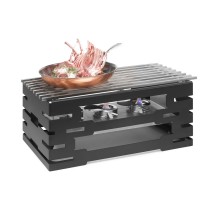Rosseto SK032Multi-Chef™ Rectangular Black Matte Warmer with Track Grill Top 23.23" x 13.57" x 10.43"