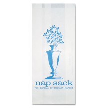 Nap Sack Sanitary Disposal Bags, 4" x 9", White, 1,000/Carton