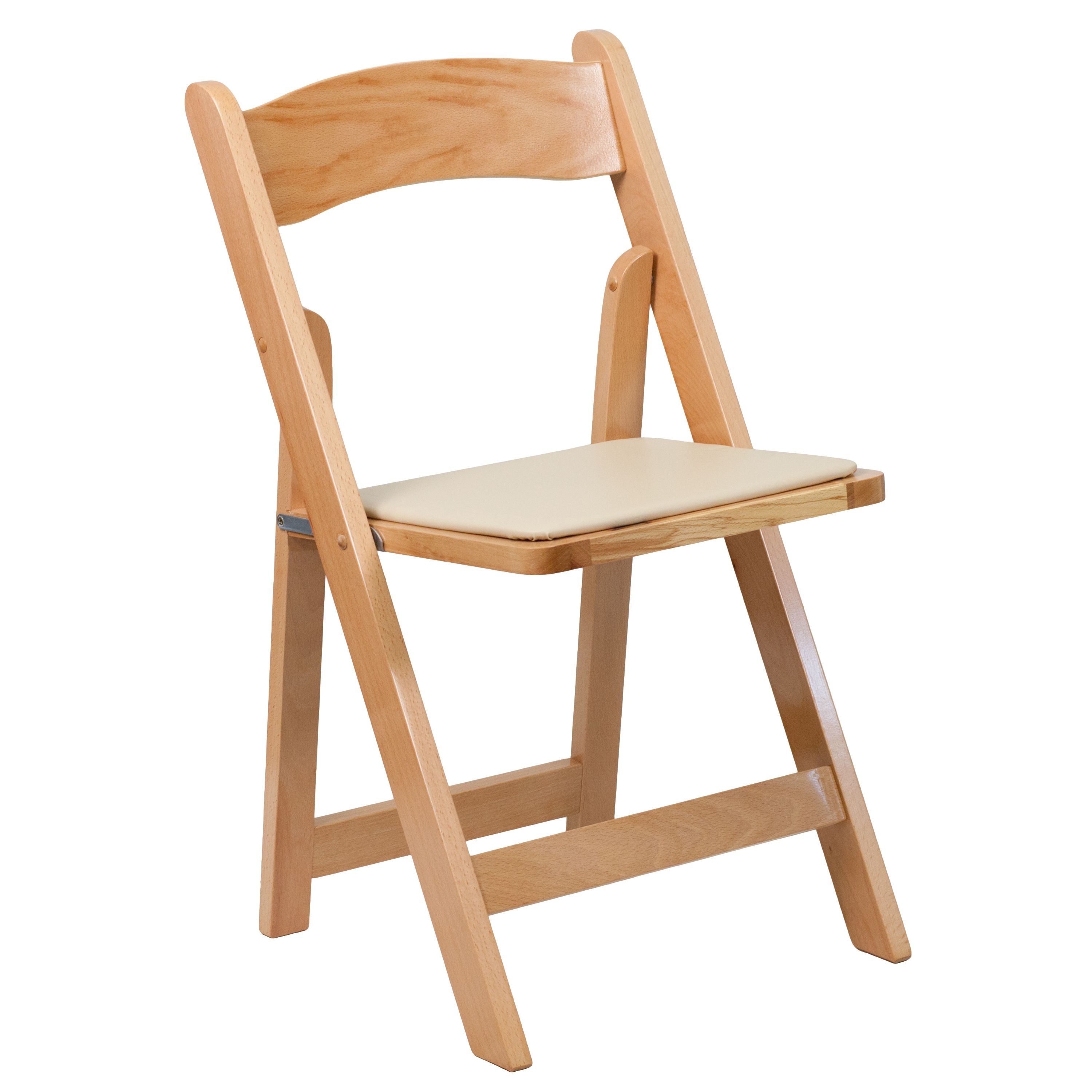 Flash Furniture XF-2903-NAT-WOOD-GG Natural Wood Folding Chair, Padded