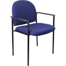 Flash Furniture BT-516-1-NVY-GG Navy Blue Steel Stacking Chair with Arms