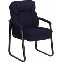 Flash Furniture GO-1156-NVY-GG Navy Micro Fiber Executive Side Chair with Sled Base