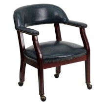 Flash Furniture B-Z100-NAVY-GG Navy Vinyl Luxurious Conference Chair with Casters