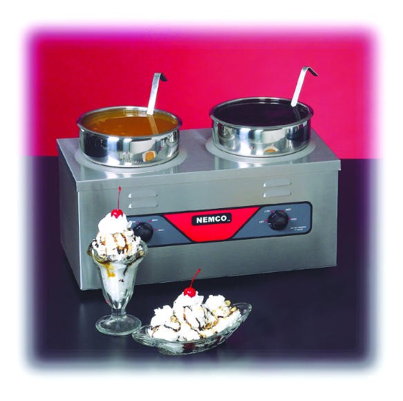 Nemco 6120A-CW-ICL Countertop Twin Well 4 Qt. Cooker Warmer