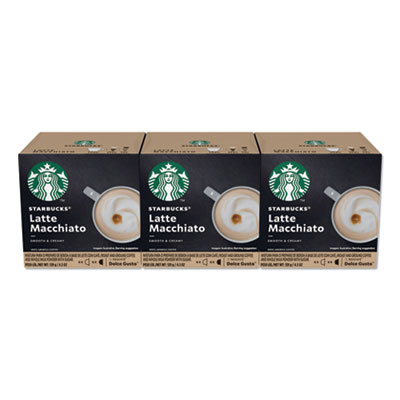 Nescafe Dolce Gusto Starbucks Coffee Capsules, Latte Macchiato, 36/Carton