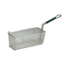 Franklin Machine Products  171-1186 Nickel-Plate d Fry Basket with Front Hook/Green Handle 16-5/8 x 8-5/8&quot;