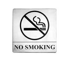 TableCraft B14 Stainless Steel No Smoking Sign, 5&quot; x 5&quot;