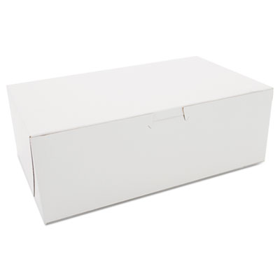 Non-Window Bakery Boxes, Paperboard, 10w x 6d x 3 1/2h, White, 250/Bundle