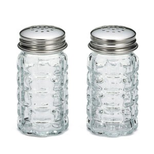 TableCraft 163S&P Nostalgia Salt and Pepper Shakers with Stainless Steel Top, 1-1/2 oz. 