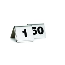 TableCraft T150 Stainless Steel Table Tent Numbers 1-50
