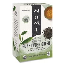 Numi Organic Teas and Teasans, 1.27 oz., Gunpowder Green, 18/Box
