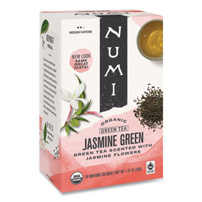 Numi Organic Teas and Teasans, 1.27 oz., Jasmine Green, 18/Box