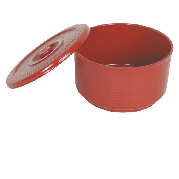 Thunder Group P-222 Red Melamine Rice Bowl with Cover 7-1/2"