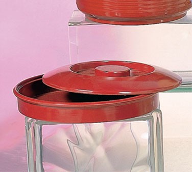 Thunder Group NS608R Nustone Red Melamine Tortilla Server with Lid 8-1/4"
