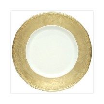 Jay Companies A466GRK-W Broken Gold Leaf Rim 13&quot; Charger Plate