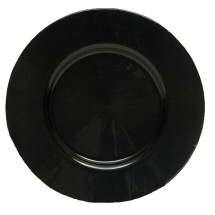 Jay Companies 1900016 Black Glass Starburst 13&quot; Charger Plate