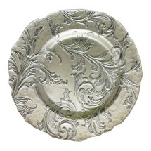 Jay Companies 1900050 Vanessa Silver Glass 13&quot; Charger Plate
