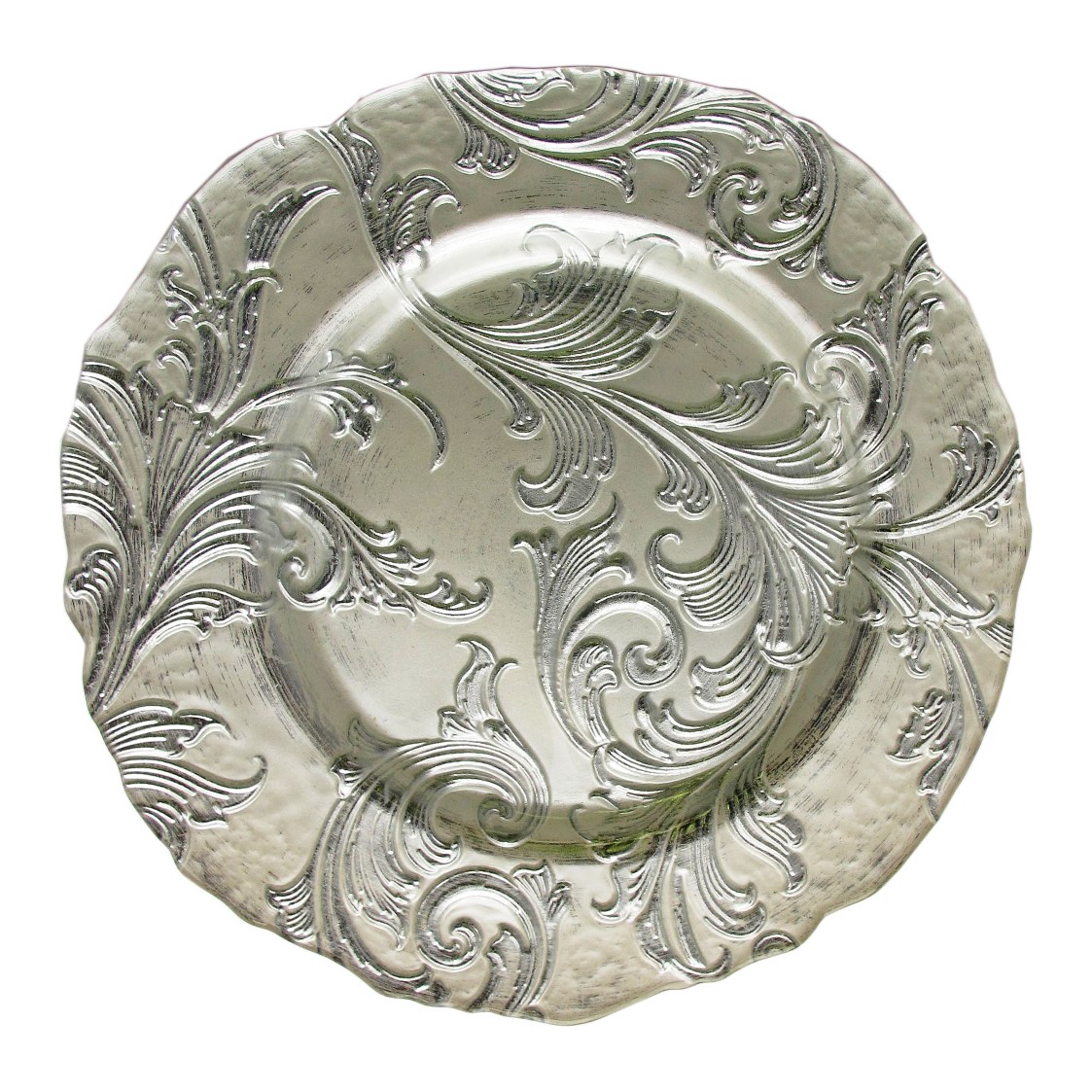 Jay Companies 1900050 Vanessa Silver Glass 13" Charger Plate