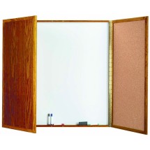 Aarco Products OP-48 Enclosed Melamine Planning Board with Oak Frame, 48&quot;W x 48&quot;H