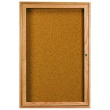 Aarco Products OBC3624R 1 Door Enclosed Bulletin Board with Natural Oak Frame. 24&quot;W x 36&quot;H