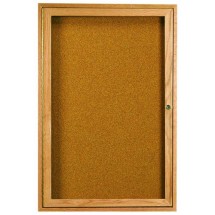 Aarco Products OBC4836R 1 Door Enclosed Bulletin Board with Natural Oak Frame 36&quot;W x 48&quot;H