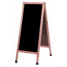 Aarco Products A-3P Solid Oak A-Frame Black Acrylic Sidewalk Markerboard 18&quot;W x 42&quot;H