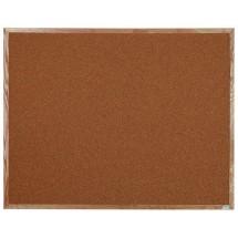 Aarco Products OB4860 Natural Pebble Grain Cork Bulletin Board with Red Oak Frame 60&quot;W x 48&quot;H