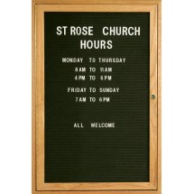 Aarco Products ODC3624 1-Door Oak Frame Enclosed Letter Board Message Center, 24&quot;W x 36&quot;H