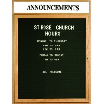 Aarco Products ODC3630H 1-Door Oak Frame Enclosed Letter Board Message Center with Header, 30&quot;W x 36&quot;H
