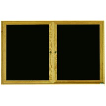 Aarco Products ODC3660 2-Door Oak Frame Enclosed Letter Board Message Center, 60&quot;W x 36&quot;H