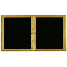 Aarco Products ODC3672 2-Door Oak Frame Enclosed Letter Board Message Center, 72&quot;W x 36&quot;H