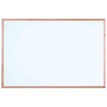 Aarco Products WOC4872 Commercial Series White Melamine Markerboard with Red Oak Wood Frame, 72"W x 48"H