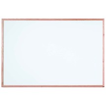 Aarco Products WOC4872 Commercial Series White Melamine Markerboard with Red Oak Wood Frame, 72&quot;W x 48&quot;H