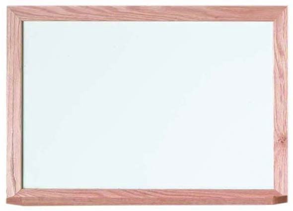 Aarco Products WOS1824 Institutional Series White Porcelain Enamel on Steel Markerboard with Red Oak Wood Frame, 24"W x 18"H