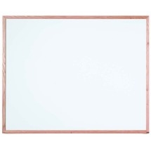 Aarco Products WOS4860 Institutional Series White Porcelain Enamel on Steel Markerboard with Red Oak Wood Frame 60&quot;W x 48&quot;H