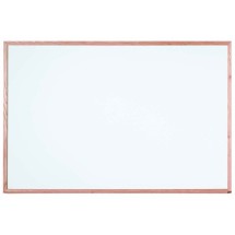 Aarco Products WOS4872 Institutional Series White Porcelain Enamel on Steel Markerboard with Red Oak Wood Frame 72&quot;W x 48&quot;H