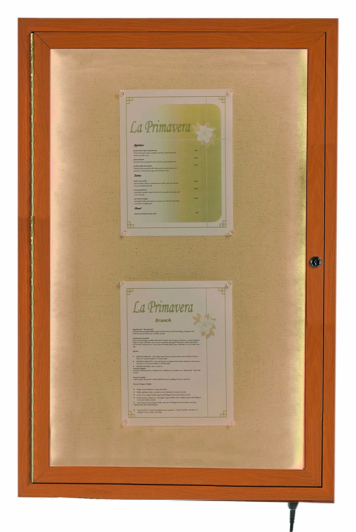 Aarco Products LWL3624O Oak Indoor/Outdoor Menu Display Case 24"W x 36"H