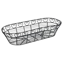 Winco WBKG-15 Oblong Black Metal Wire Bread Basket 15&quot;