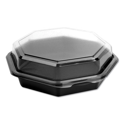 OctaView CF Containers, Black/Clear, 21oz, 7.94w x 7.48d x 2.36h, 100/Carton