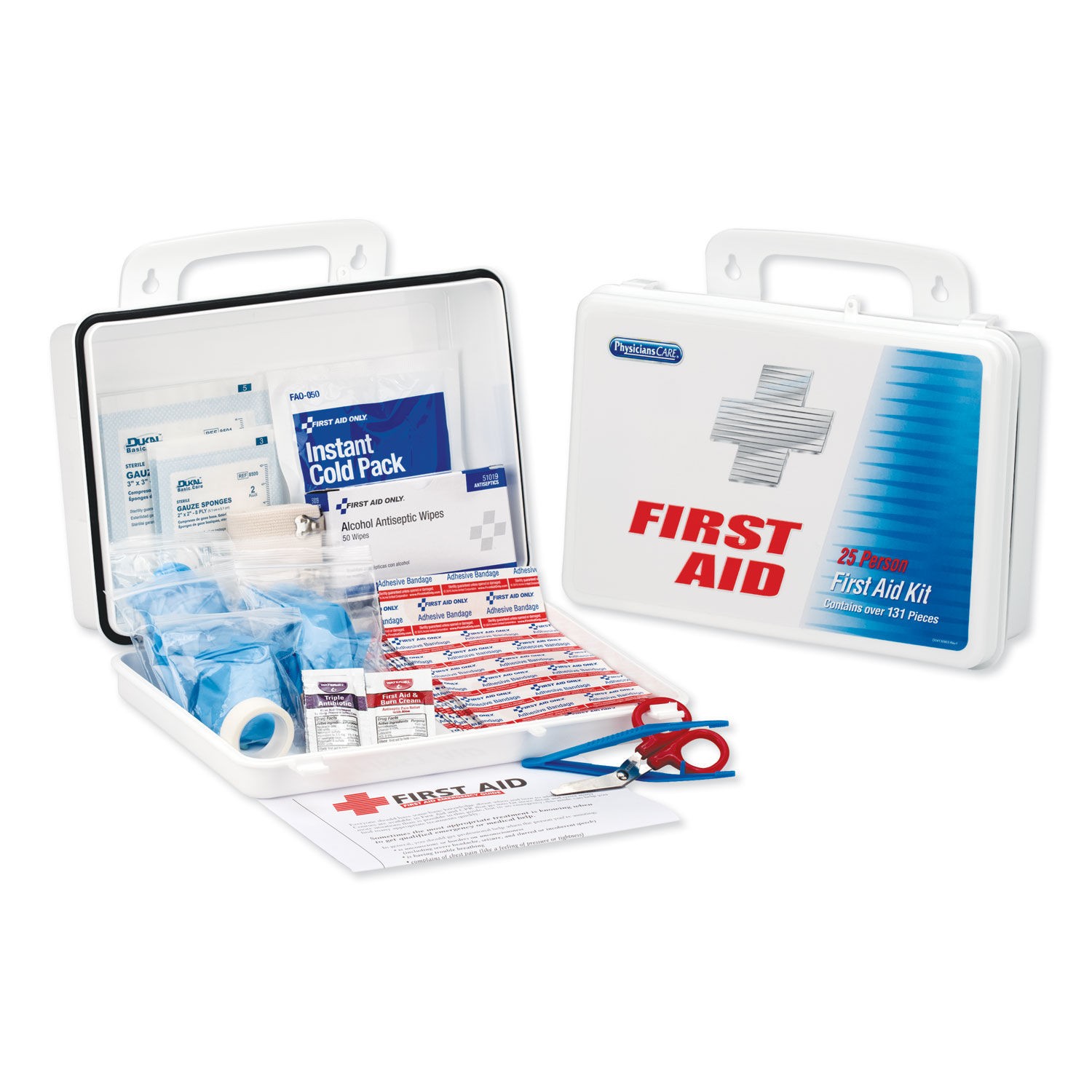 Office First Aid Kit, for Up to 25 People, 131 Pieces/Kit