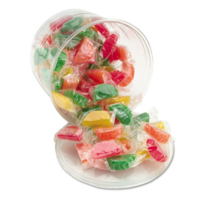 Office Snax Assorted Fruit Slices Candy, Individually Wrapped, 2 lb Resealable Plastic Tub