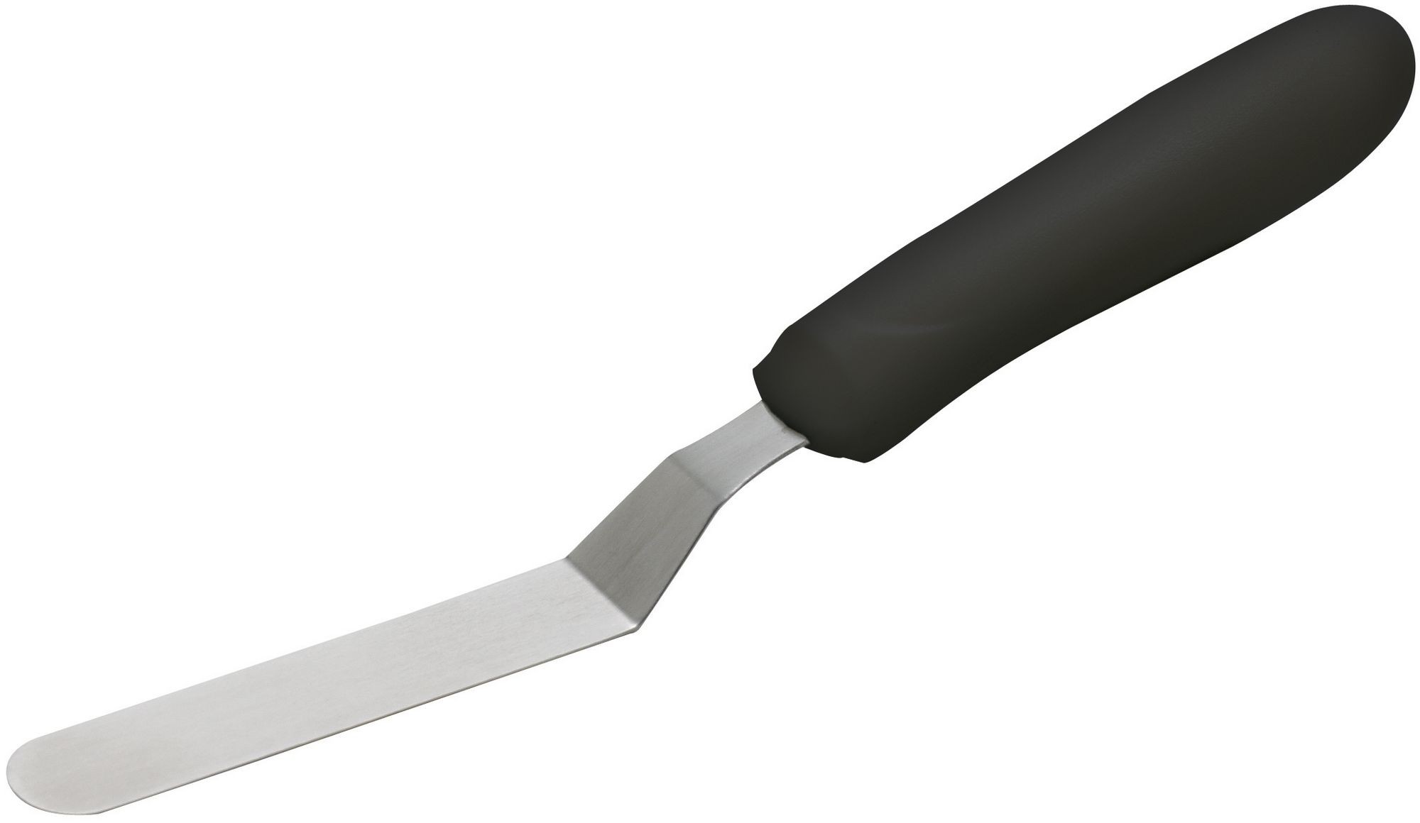 Winco TKPO-4 Offset Spatula 4-1/4" Blade, Black Polypropylene Handle