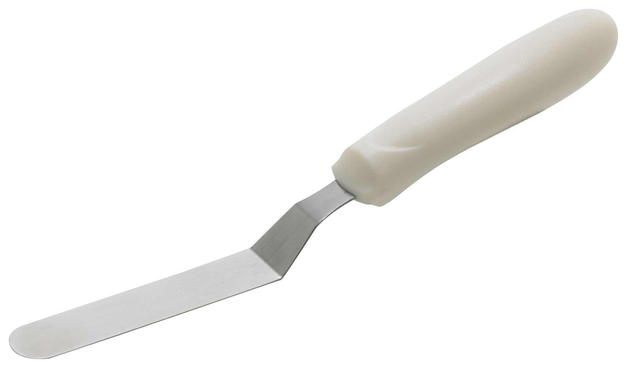 Winco TWPO-4 Offset Spatula 4-1/4" Blade, White Polypropylene Handle