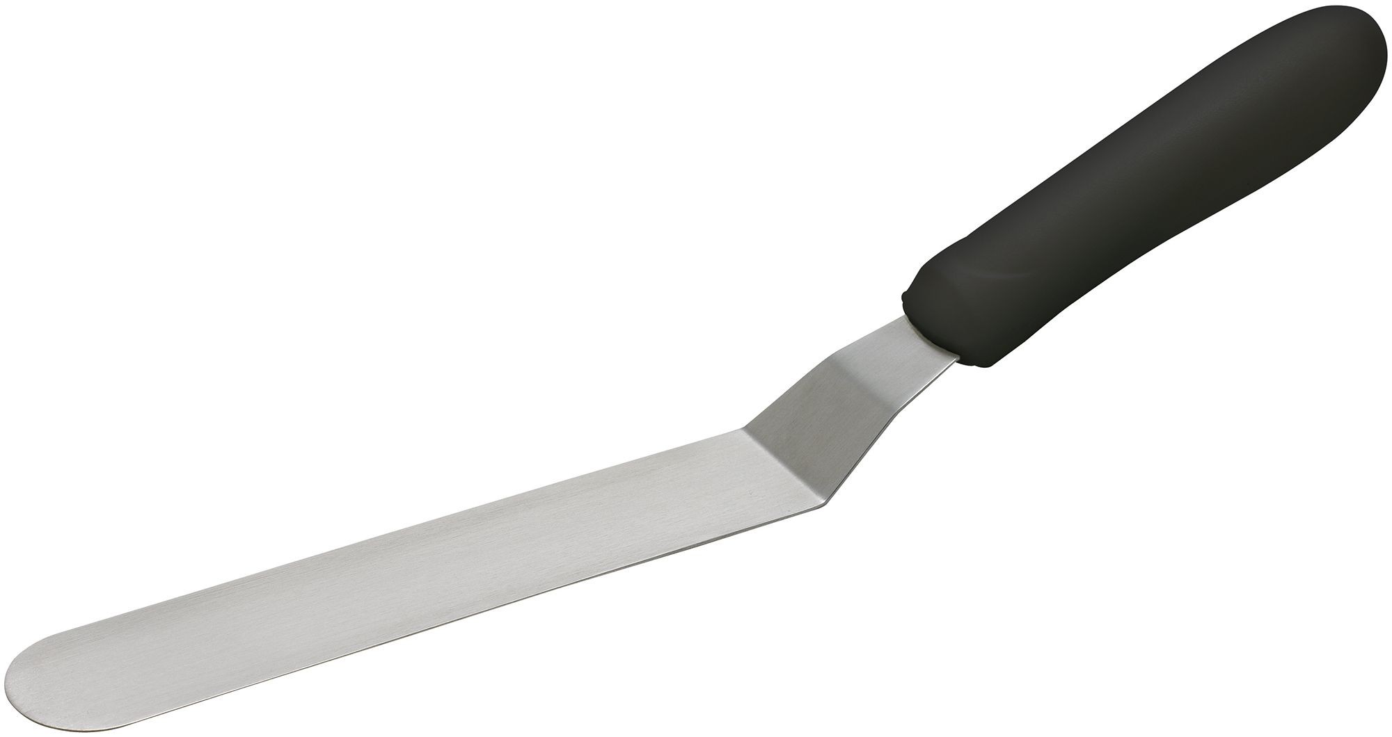 Winco TKPO-7 Offset Spatula 7-3/4" Blade, Black Polypropylene Handle