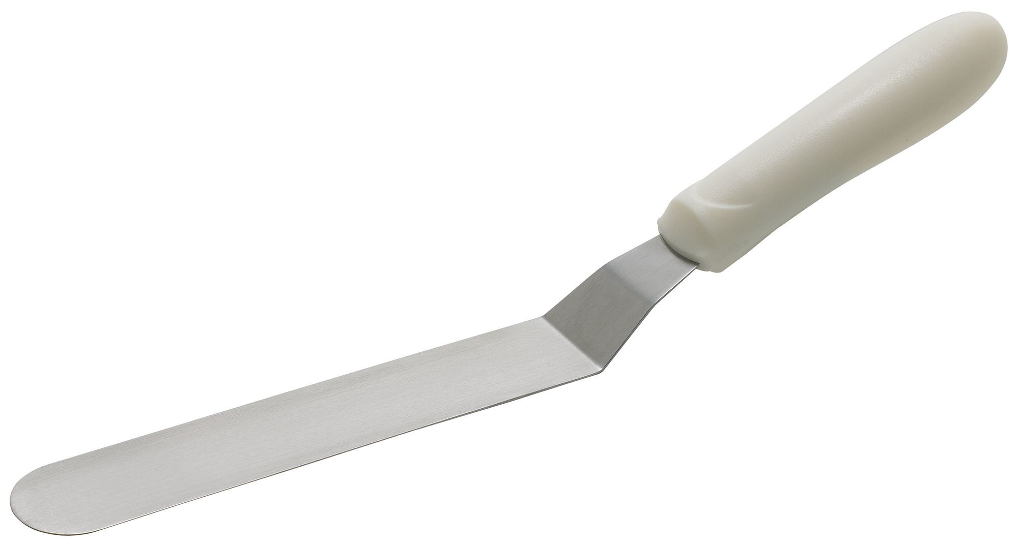 Winco TWPO-7 Offset Spatula 7-3/4" Blade, White Polypropylene Handle