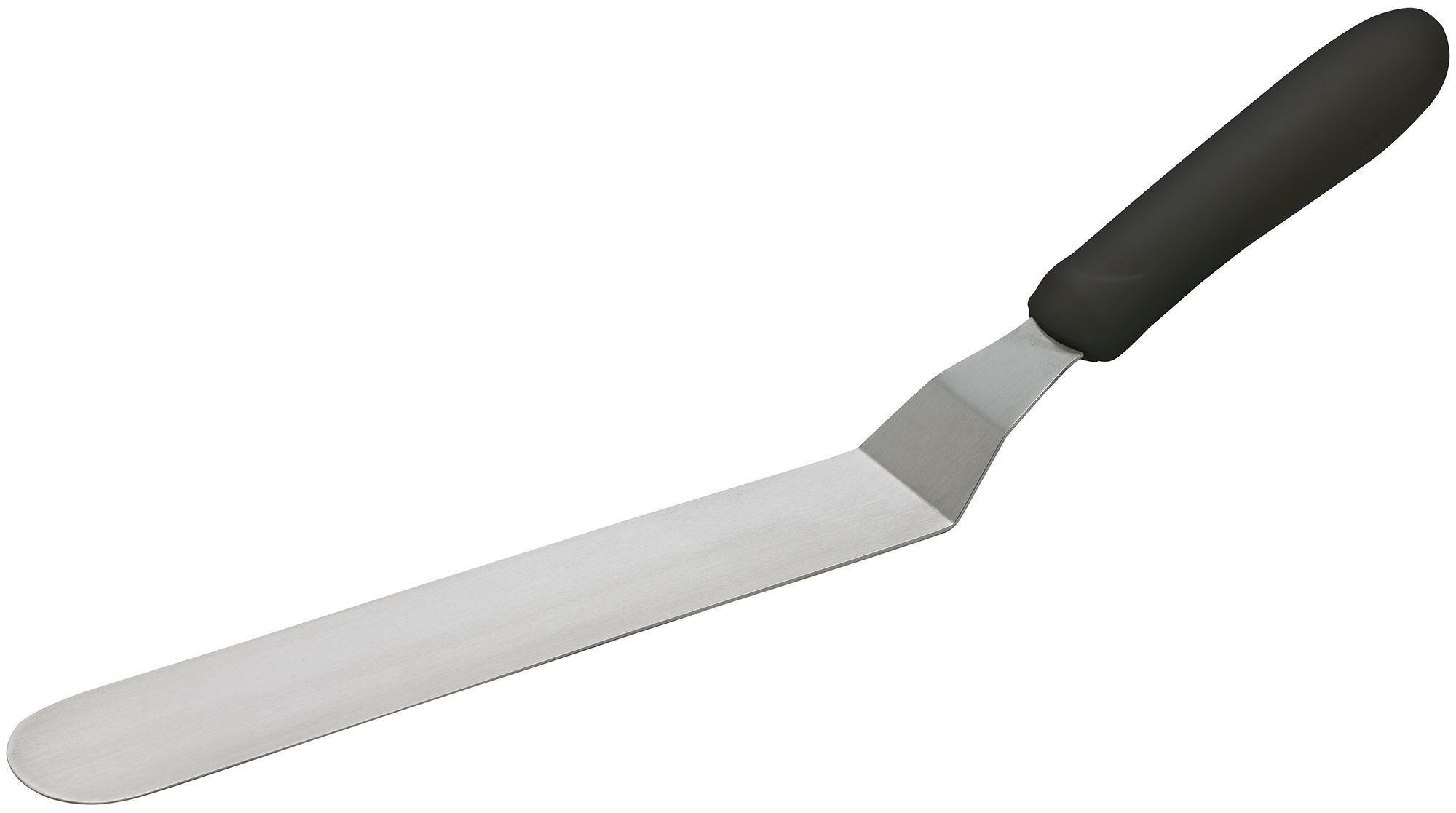 Winco TKPO-9 Offset Spatula 9-1/2" Blade, Black Polypropylene Handle