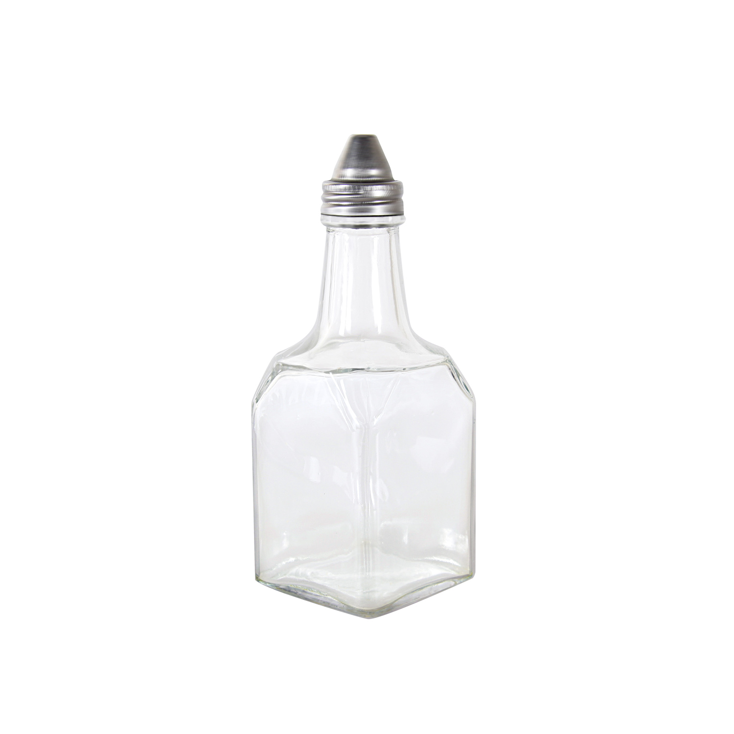 CAC China G3OC-6 Oil/Vinegar Cruet Glass with Stainless Steel Pourer 6 oz.