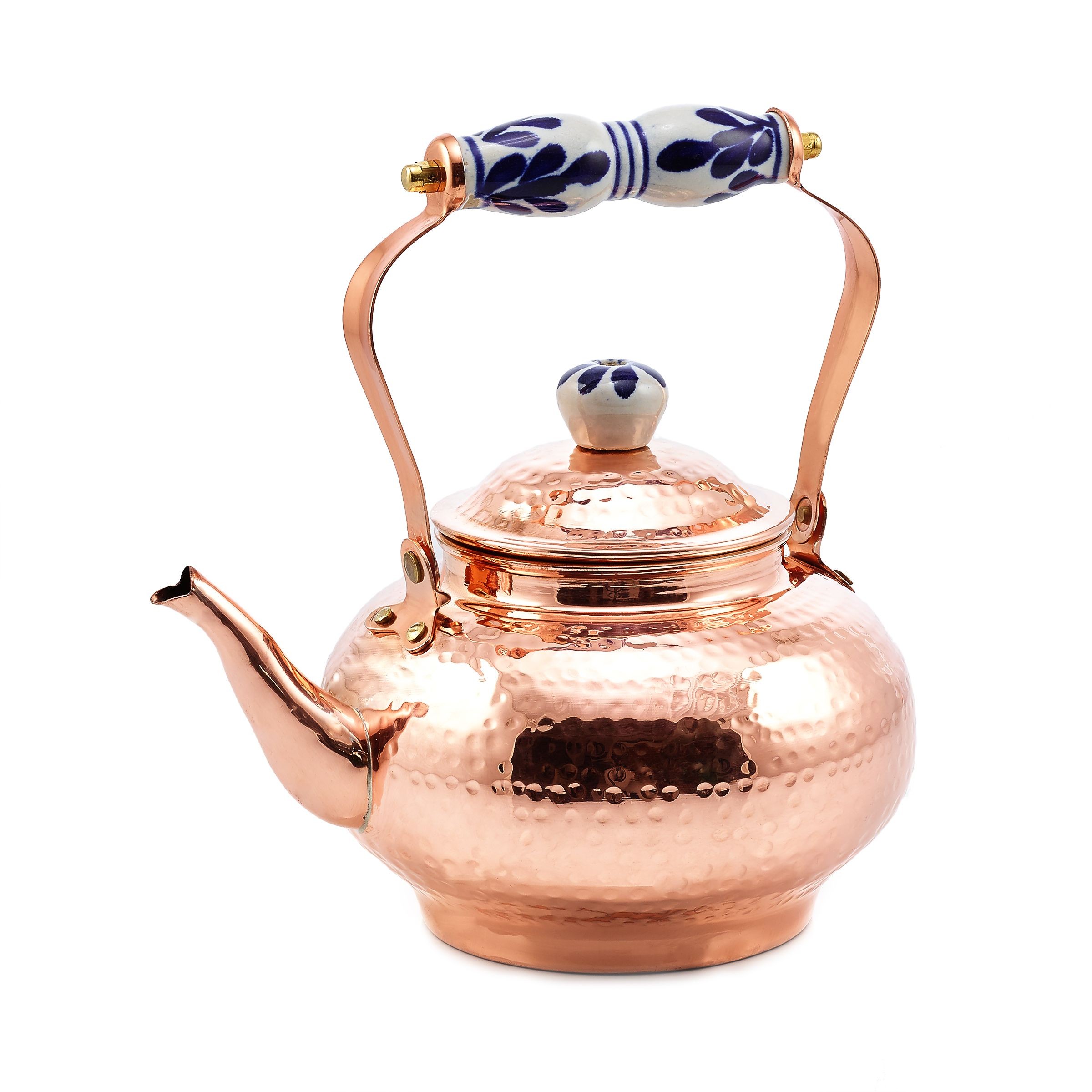 Old Dutch International 1868 Solid Copper Hammered Tea Kettle with Ceramic  Knob Handle, 2 Qt. - LionsDeal