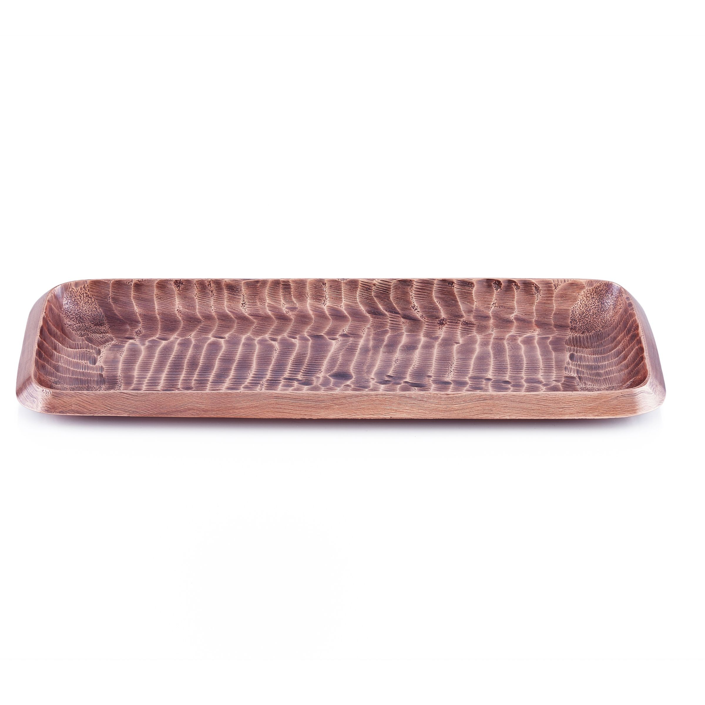 Old Dutch International A5116 Tribal Aluminum Rectangular Tray with Antique Copper Finish, 17 1/2" x 7"
