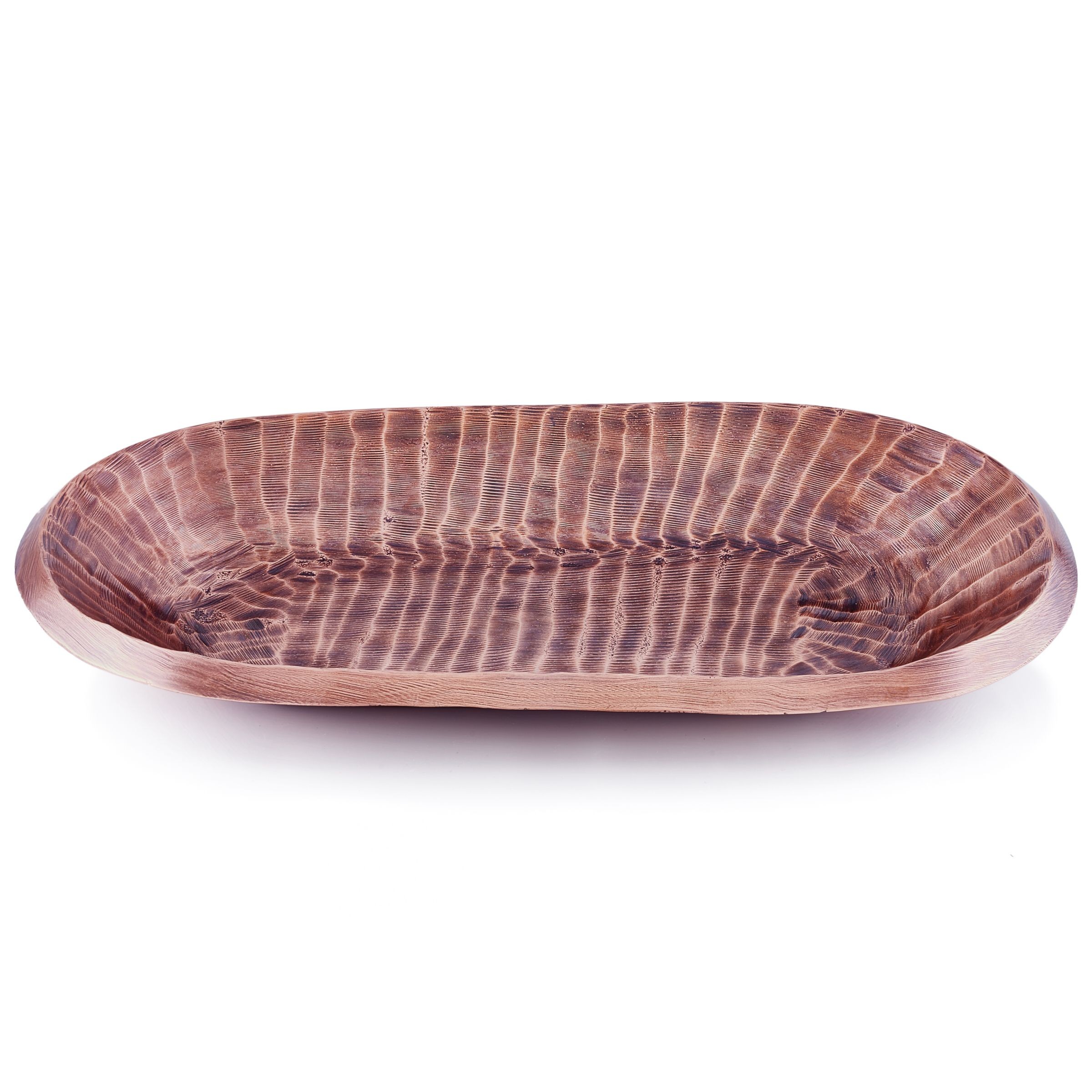 Old Dutch International A5124 Tribal Aluminum Oval Tray with Antique Copper Finish, 17 1/4" x 10 1/4"